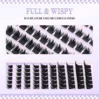 100 PCS Cils pré-collés faits à la main 300D Courbure D Longueurs mixtes 10-16mm Cils auto-adhésifs Marque privée Sans colle nécessaire