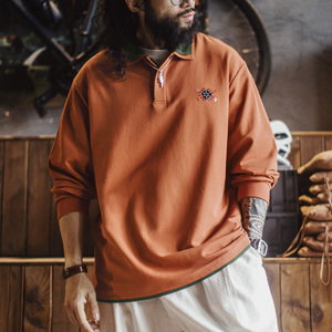 Sudadera Maden para Hombre, Polo, Tallas Grandes, Estilo Retro, Colorblock, Ropa de Trabajo, Camisa Henley Navajo de Manga Larga, Jersey de Punto, Otoño, RTS - Product Image 1