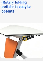 Table de formation pliante à plateau rabattable en mélamine avec cadre en acier modulaire et roulettes verrouillables pour bureau et salle de classe