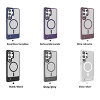 Multifonction de luxe pour Samsung S25 Plus Ultra Armure Magnétique Antichoc Incliné Flipping Bracket Stand Phone Case Cover
