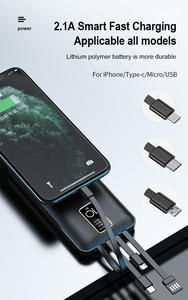 La maggior parte del costo efficace banca di potere portatile 20000Mah con cavo caricatore portatile per iphone Cargador Portatil Powerbank - Product Image 3