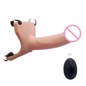 Điều khiển từ xa thực tế Silicone rung dây đeo trên Dương vật giả rỗng với khai thác cho nam giới đồ chơi tình dục - Product Image 3