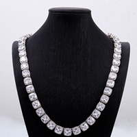 Chaîne en moissanite de haute qualité 5 mm, bijoux hip-hop, chaîne en argent 925 avec pierre principale noire, chaîne en sucre de roche pour hommes