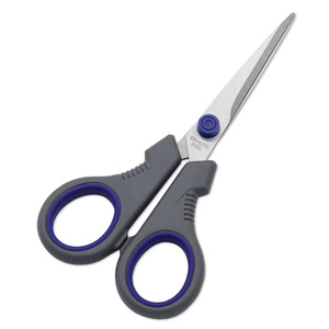 Stainless Steel Household Scissors Straight Tip Blue Gray Handle For Paper Cutting Thread Trimming Office Use - Product Image 3