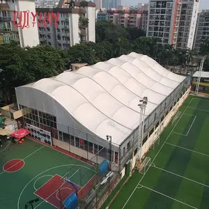 PTFE PVDF Fabric Tensile Architectural Membrane Structure Roof Cover Canopy Sunshade Tent For Swimming
