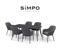 SIMPOLIFESTYLE Meubles d'extérieur modernes légers et de qualité supérieure, table de jardin de luxe MESA, balcon, 4-8 places, aluminium SIVA