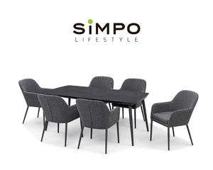 SIMPOLIFESTYLE Tavolo da Pranzo da Giardino Moderno Leggero di Lusso per Esterni MESA Balcone 4-8 Posti in Alluminio <span class=keywords><strong>SIVA</strong></span> - Product Image 5