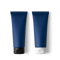 Tube cosmétique souple en PE bleu foncé mat de 100 ml avec bouchon à clapet, idéal pour le nettoyant visage et la crème pour les mains, personnalisable avec votre logo – Vente en gros