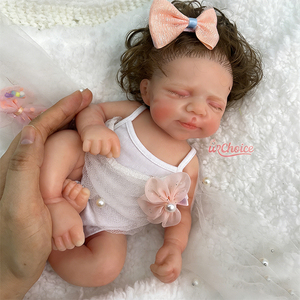 Produsen Boneka Bayi Reborn Silikon 12 Inci, Boneka Reborn Mata Tertutup Custom dengan <span class=keywords><strong>Set</strong></span> Aksesoris Rambut Cokelat, Grosir Lintas Negara - Product Image 2
