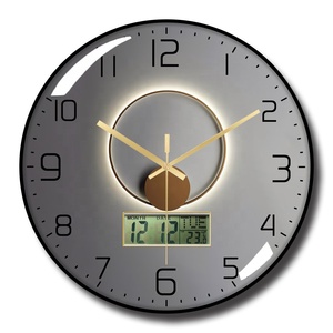 Thời trang sang trọng nhựa Vòng lịch đồng hồ 12 inch LED đồng hồ treo tường với kỹ thuật số tháng dateday và nhiệt độ phòng - Product Image 4