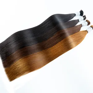 Export Wholesale 100% Raw Indian Temple Hair 20'' Natural Wavy Bundles Extension Single Donor No Tangling No Shedding All Length