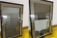 Verre d'auvent à double vitrage avec stores internes et stores automatiques en aluminium avec verre
