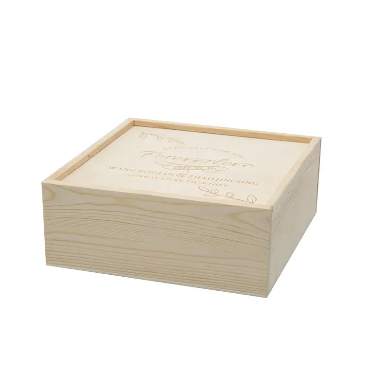 Scatola di legno logo disegnare coperchio di imballaggio in legno scatola di stoccaggio di nozze caramelle regalo con piccola scatola di legno