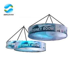 Customize Aluminum Round Ceiling Hanging Banner Flutter Fabric Banner Design For Trade Show