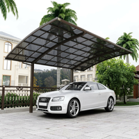 Abri de jardin M-Type 5x3m en aluminium, design simple, pour 2 voitures, résistant aux intempéries, construction durable pour allée de stationnement