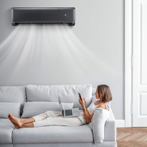 <b>Mini</b> <b>Split</b> Air Conditioner 12000 BTU Gray Cooling Heating Wi-Fi Enabled Variable Frequency Energy Saving 12000 BTU WiFi Enabled - Product Image 5