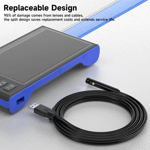 Caméra d'endoscopie industrielle T23, double objectif 8 mm, écran 7 pouces, caméra d'inspection de tuyaux, caméra boroscope 1080P, 5 m, étanche IP67 - Product Image 2
