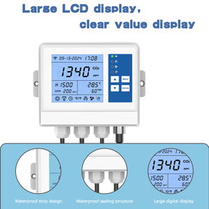 Điều khiển kép CO2 Điều chỉnh Inline Quạt thông gió kỹ thuật số LCD trong nhà nhà kính phát triển Lều Wifi nhiệt độ tạo độ ẩm cho phát triển phòng - Product Image 5