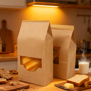 Tùy Chỉnh Nhỏ Giáng Sinh Túi Bánh Với Cửa Sổ Xmas Kraft Giấy Sắt Dây Tie Tab Khóa Túi Cho Bánh Cookie - Product Image 3