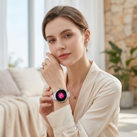 Montre connectée AMOLED pour femmes, appel Bluetooth, fréquence cardiaque, tension artérielle, SpO2, bracelet tendance, montres connectées personnalisées, vente en gros directe d'usine