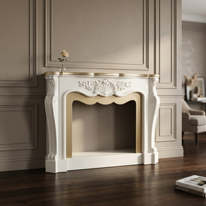 Chimenea estilo francés blanco pintado Fire Place muebles para el hogar de estilo europeo - Product Image 2