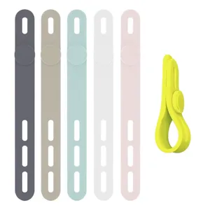Organizador de Cables Ajustable de Silicona, Lazos Elásticos Reutilizables de Silicona de Colores, Correas de Sujeción de Silicona, Lazos de Silicona para Cables - Product Image 1