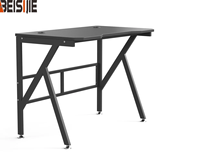 Bureau de jeu Beisijie K-K en fibre de carbone avec pieds en X, barre transversale et trous pour câbles