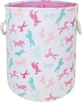Grand panier à linge rond en toile avec poignées Organisateur de rangement en coton imperméable Panier cadeau parfait