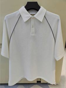 Camiseta de Manga Corta con Solapa para Hombre, Personalizada con Logotipo, 250 g/m², con Tira Reflectante, Estilo Urbano, Hip-hop - Product Image 4