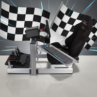 Cockpit de simulation de course automobile en profilés d'aluminium, très demandé, pour jeux de simulation de conduite, avec siège de simulateur de course automobile et fonction VR Direct Driving