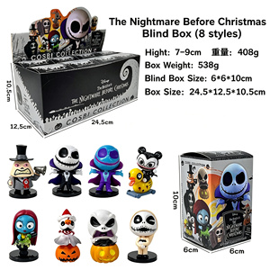 Ensemble de figurines miniatures <span class=keywords><strong>Nightmare</strong></span> Before Christmas en boîte mystère, 8 pièces, collection Cosbi, figurines d'action, boîte mystère, jouet - Product Image 2