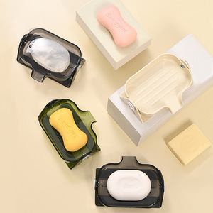 Soap Dish Rectangular PP Rotating Deck Mount Bathroom Soap Holder With Drainage Multiple Colors Available - Product Image 3