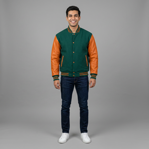 Vestes universitaires unisexes en laine et cuir PU Premium College Style CollegeBaseballjacket pour hommes - Product Image 1