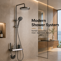Ensemble de douche pluie moderne en aluminium pour salle de bain, système de robinetterie de douche murale avec mitigeur pour hôtel, appartement et usage extérieur