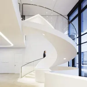 超级工厂Diy螺旋楼梯不锈钢弧形楼梯设计浮动木质金属钢楼梯夹层玻璃