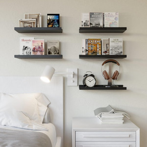 Tùy chỉnh treo tường màu đen bằng gỗ nổi tường kệ cho tường trang trí nội thất, hiện đại hình ảnh gờ kệ với môi - Product Image 6