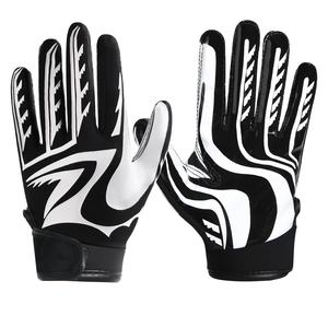 American Football Gloves Soft Breathable Polyester/Cotton Training Gloves <b>Sticky</b> Palm <b>Hook</b> Loop Closure Unisex Sports Gloves - Product Image 3