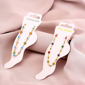 जोड़े स्टेनलेस स्टील के टखने महिला मोर नीले प्राकृतिक पत्थर के टखने के लिए महिलाओं के लिए भुगतान - Product Image 1