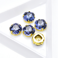 Cristal de verre diamant K9 haut de gamme 10Mm, griffe carrée classique grosse couture sur pierre strass à dos pointu décoration de haute qualité