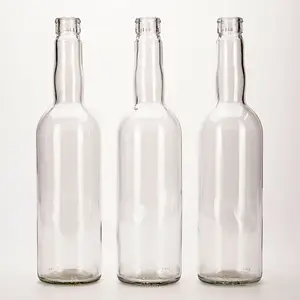 VISTA Factory Produced Großhandel Schnaps glas Whisky flasche 700ml Sphärische runde hitze beständige Glasflasche mit Deckel