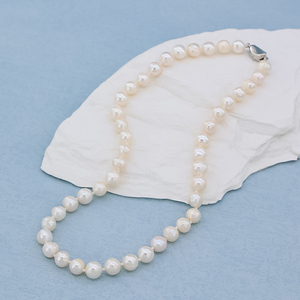 Set di gioielli in argento 925 pregiato <span class=keywords><strong>per</strong></span> <span class=keywords><strong>la</strong></span> <span class=keywords><strong>festa</strong></span> <span class=keywords><strong>della</strong></span> <span class=keywords><strong>mamma</strong></span> <span class=keywords><strong>collana</strong></span> di perle regalo set di 8-9mm <span class=keywords><strong>collana</strong></span> di perle d'acqua dolce bianco naturale da donna - Product Image 5