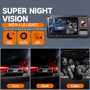 Dash <b>Camera</b> 1080P Triple Recording F1.8 Aperture Night Vision With 4 IR Lights Wide Angle Reversing <b>Camera</b> - Product Image 1