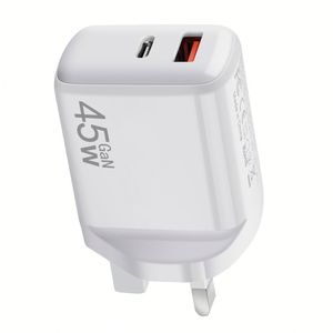 GaN 45W <b>Charger</b> A+C Fast Charging <b>Usb</b>-c Power Supply Adapter US/EU/UK <b>Plug</b> Type C <b>Charger</b> Block - Product Image 3