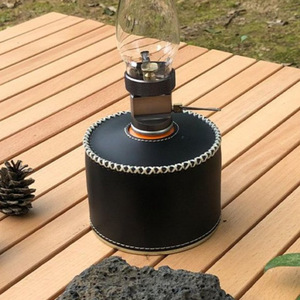En stock : Housse de protection rétro en cuir PU cousue à la main pour bouteille de gaz, 230g/450g, pour le camping en plein air. - Product Image 1