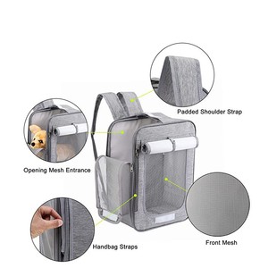Yeni Gelen Lüks Çevre Dostu Taşınabilir Havayolu Onaylı Köpek Sırt Çantası Havalandırmalı Evcil Hayvan Yürüyüş Kamp Bisiklet Seyahat Çantası - Product Image 5