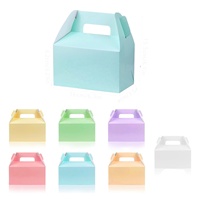 Cadeau d'artisanat coloré emballage de boîte pliable de bonbons de mariage gâteau de fête d'anniversaire dessert boîtes de pignon de cuisson avec poignées