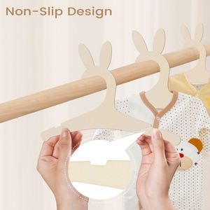 ไม้แขวนเสื้อเด็กแบบใหม่ รักษ์โลก ทนทาน รูปหูกระต่าย น่ารัก ทำจากไม้ - Product Image 3