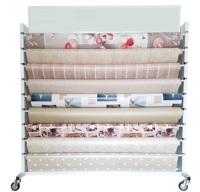 Étagère de présentation pour nappes, sur pied, taille personnalisée pour les magasins de détail, présentoir pour nappes double face