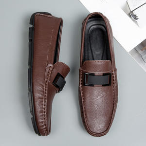 Chaussures habillées en cuir verni pour hommes, bout rond, empeigne en mesh, lacets, chaussures habillées pour affaires, formelles, décontractées, confortables - Product Image 3