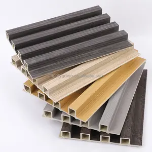 Không thấm nước WPC Panel tường PVC phim gỗ nhựa WPC Trần đá đen Ốp rãnh tường trong nhà Bảng điều khiển cho trang trí nội thất